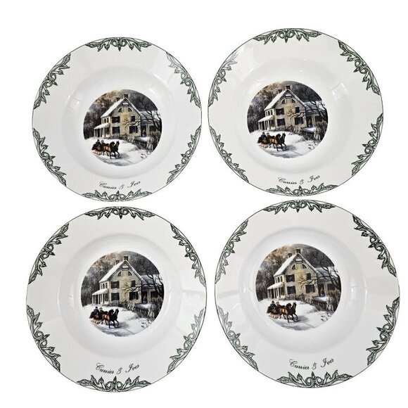 Currier & Ives 2000 Thomas Museum Of The City of New York Soup Bowls - Set of 4 - Picture 2 of 16